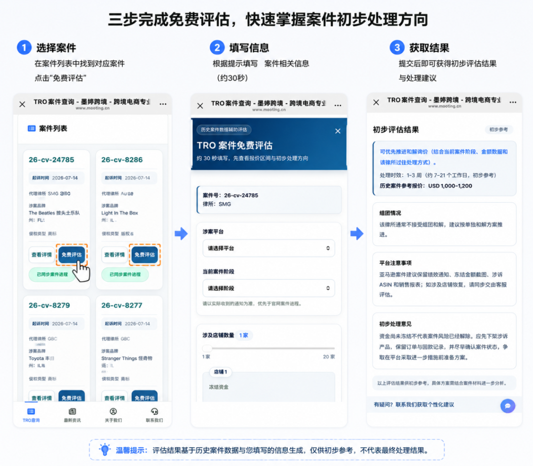 如何使用免费评估功能？