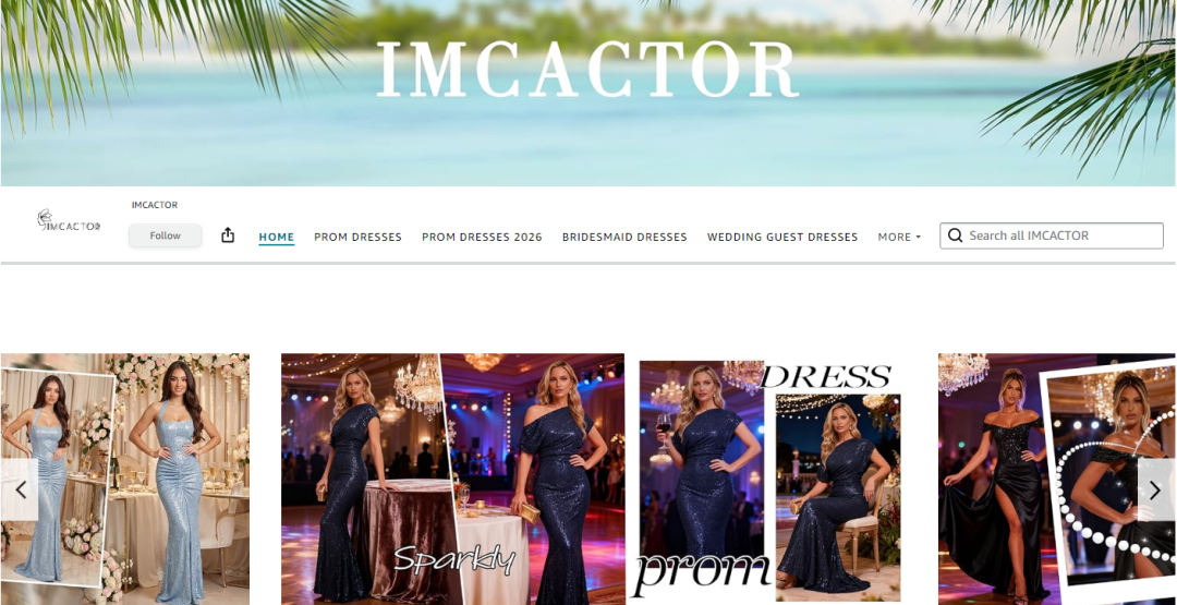 IMCACTOR 服装品牌官网页面示意