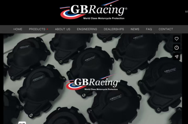 GBRacing摩托车配件品牌页面截图