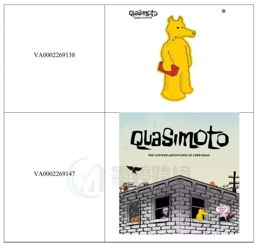 Quasimoto版权登记作品及登记号截图