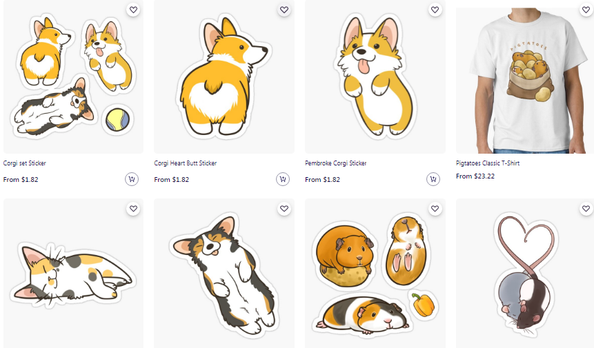 使用Pawlove宠物插画元素的商品页面截图