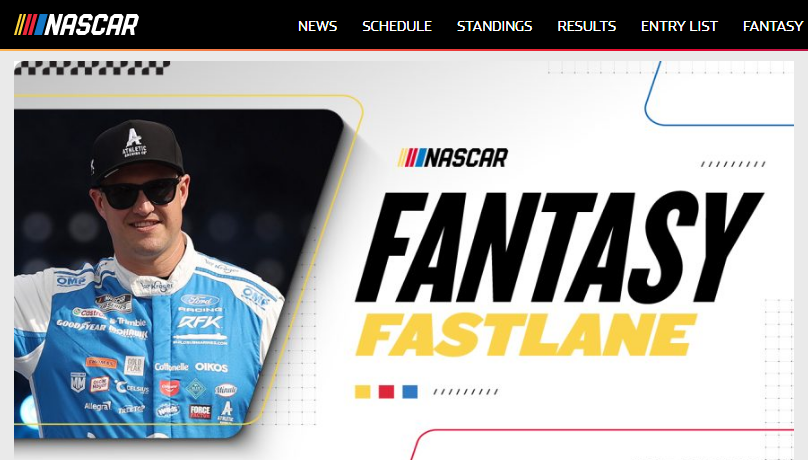 NASCAR品牌官网及赛车页面截图