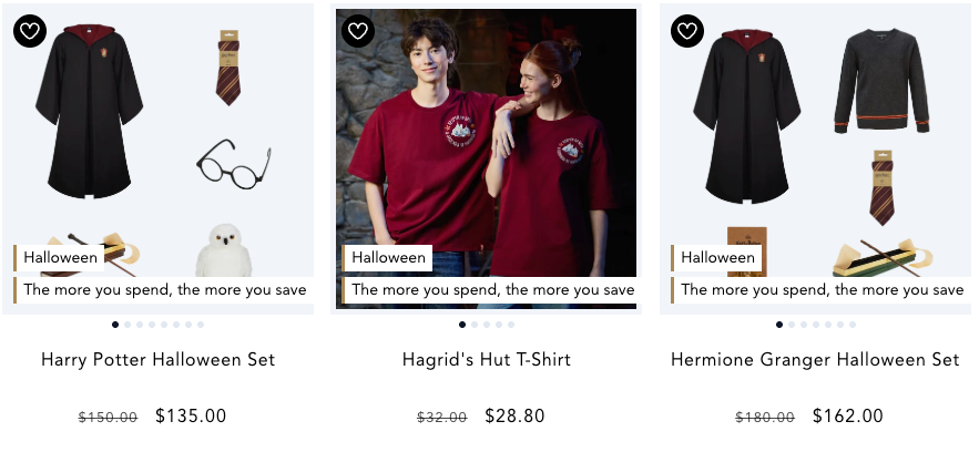 Harry Potter服饰商品展示