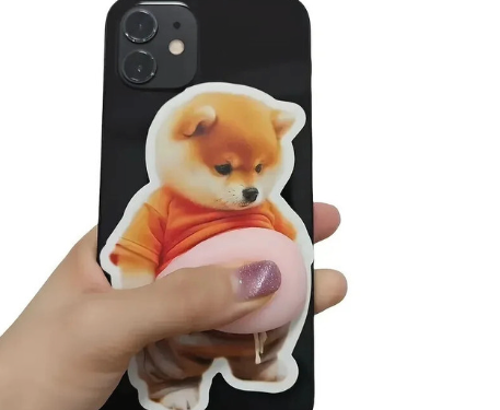 柴犬3D软贴防撞贴手机壳产品图