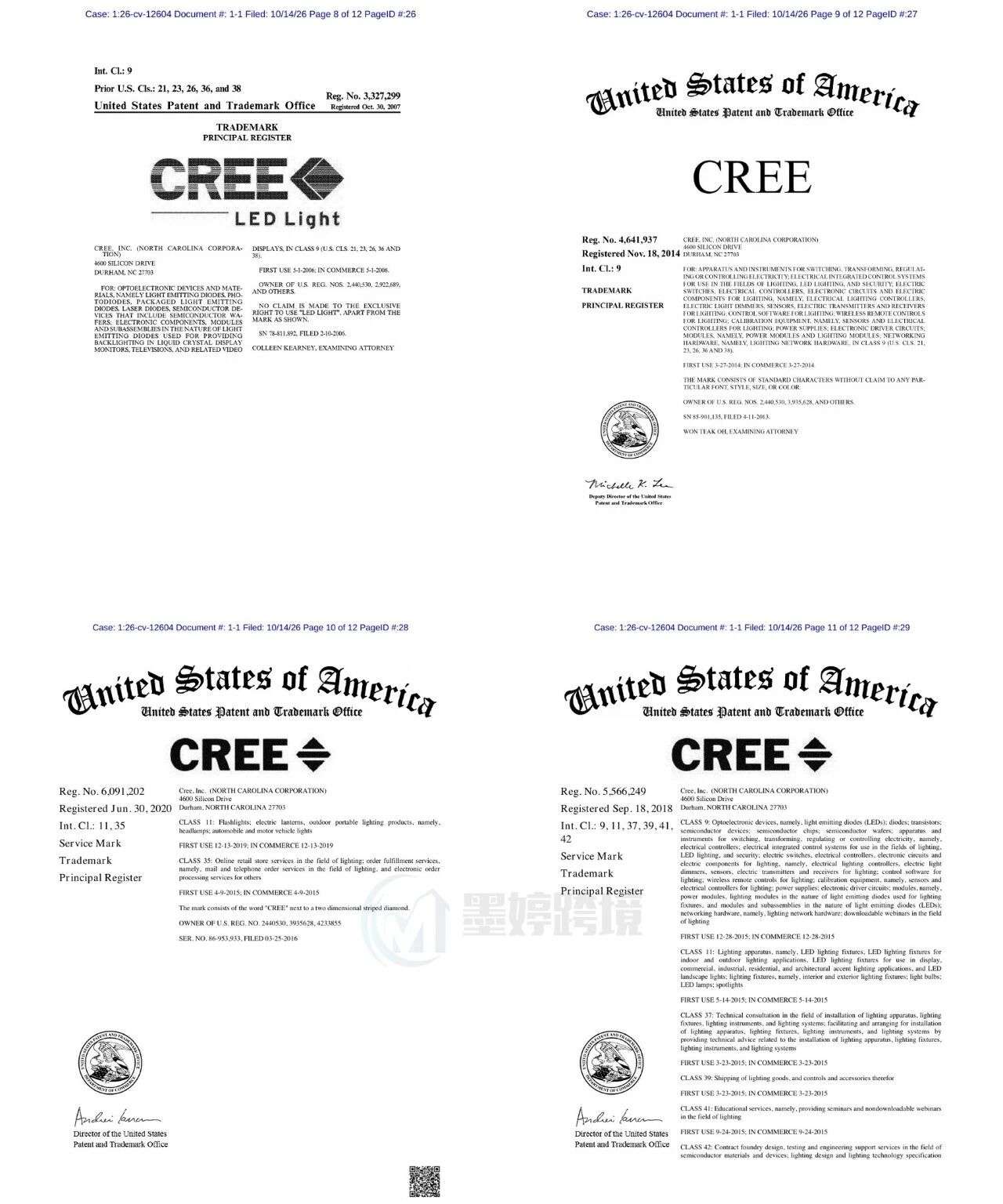 CreeLED相关美国注册商标文件截图二