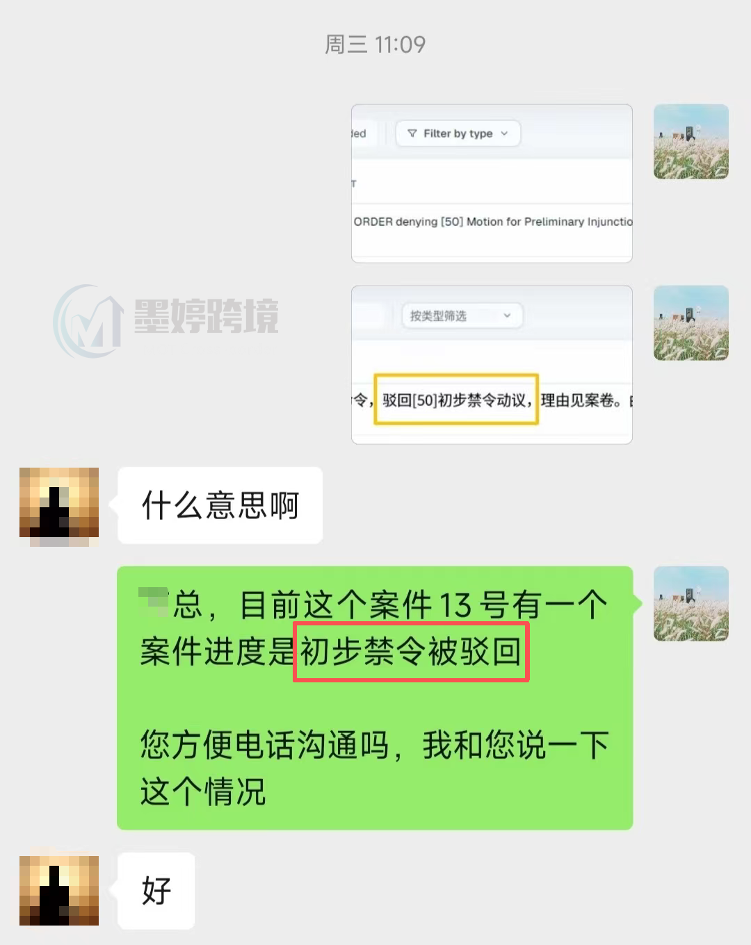 Ghost Light案件PI程序沟通记录截图