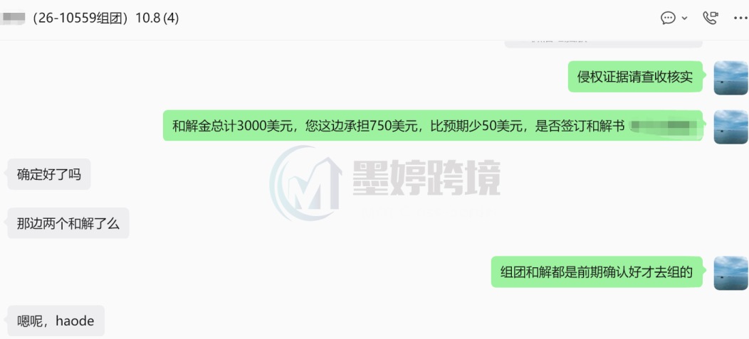 NETFLIX案件组团和解沟通记录截图