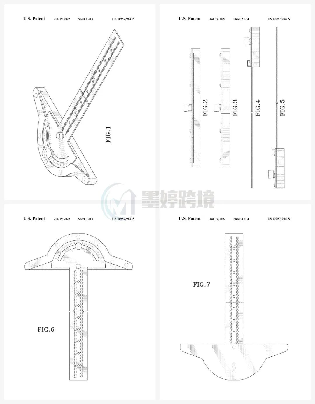 Woodpeckers Adjustable T-square外观设计专利附图